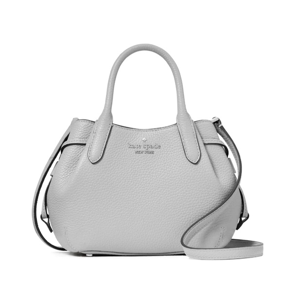 New Kate Spade Dumpling Mini Satchel Pebble Leather Mountain Grey - Picture 1 of 5